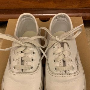 Vans Authentic White Leather Shoes Size 9